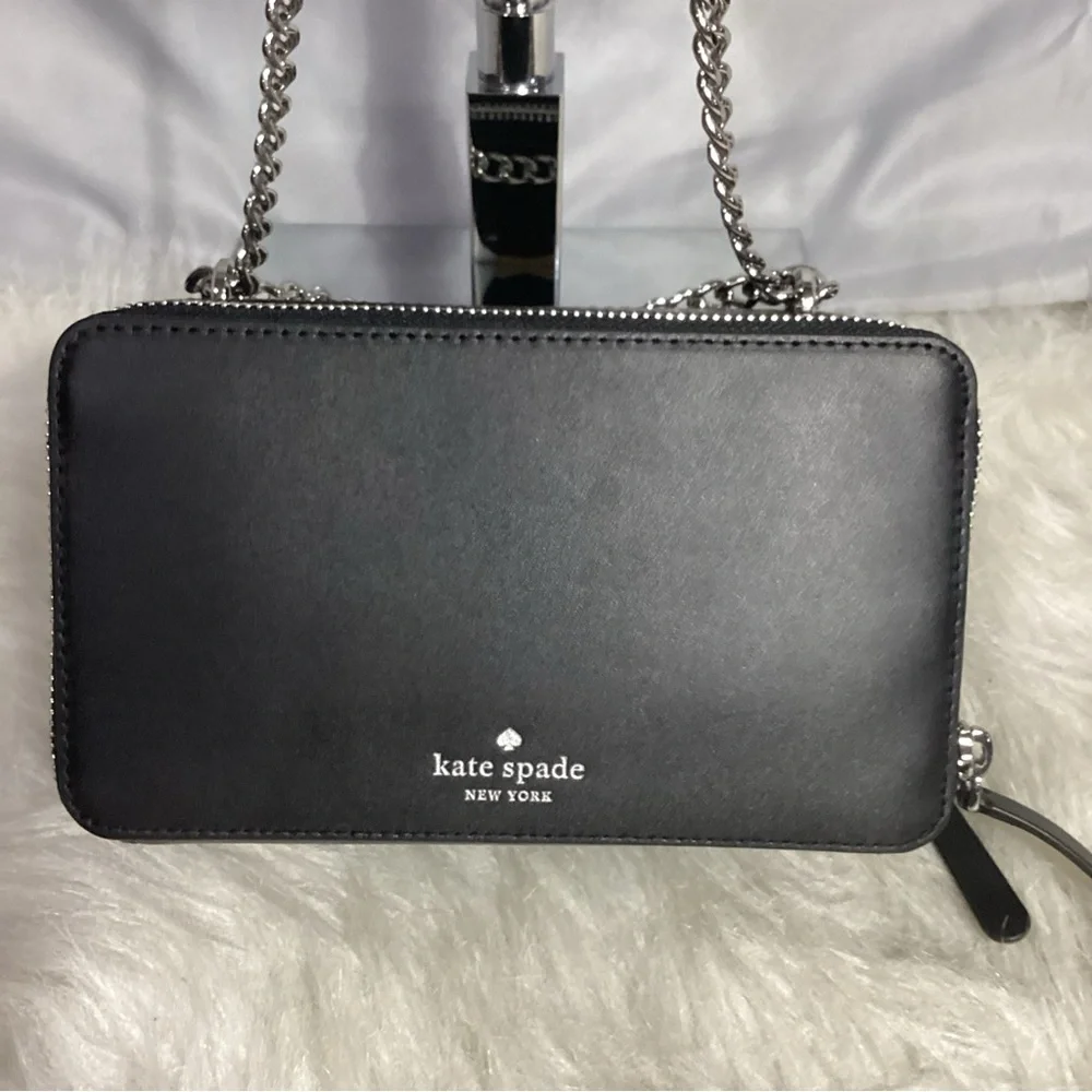 SOLD………Kate Spade Frosty Penguin Double Zip Leather Convertible Shoulder - Picture 6 of 13